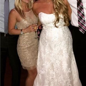 Nude Sheer Top BCBGMAXAZRIA Lace Dress